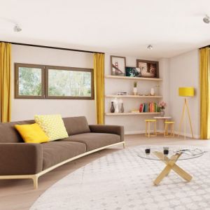 Salon moderne couleurs jaune